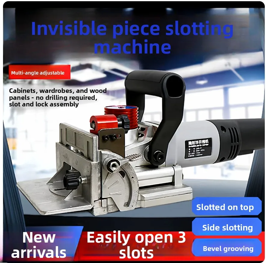 Portable Lamino Invisible Parts Slotting Machine Woodworking Punching Furniture Cabinet Connector Wood Routers Maker Tool