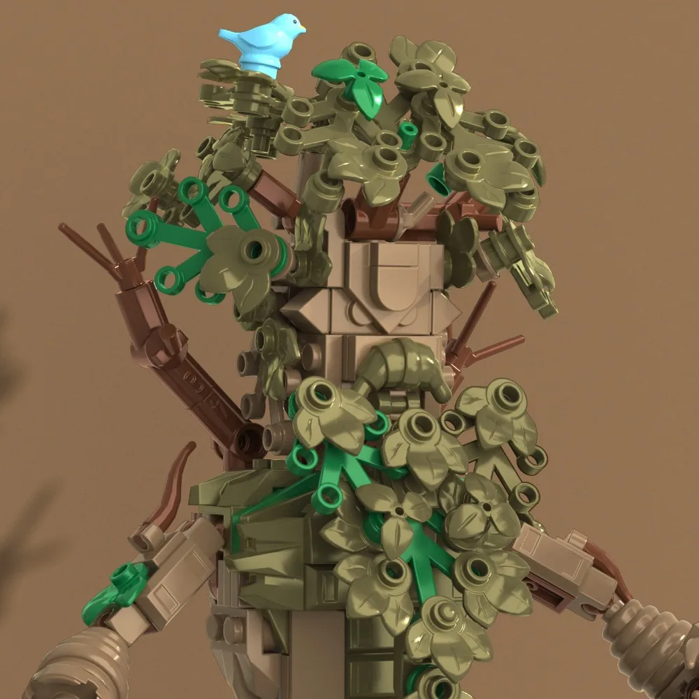 Wooden Man Dolls Arboreal Keep Building Set Classic Movie-Themed Mini Particle Blocks Assembly Toys for Kids Halloween DIY Gifts