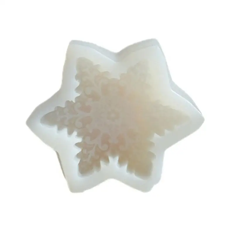 G6KF Silicone Material Soap Molds Snowflake Shaped Crafts Moulds Handmade Soap Moulds