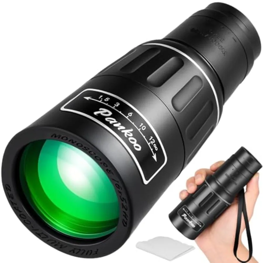 16X52 High Powered Monocular Telescope for Adults - Power Prism, Compact HD Scope, Ideal for Gifts, Bird Watching, Hiking, Conc