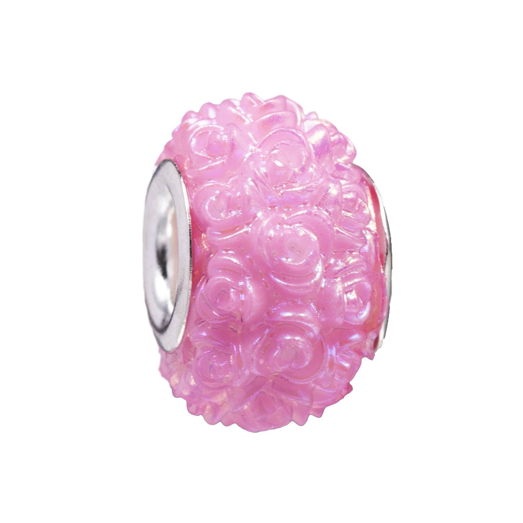 2Pcs Colorful Beads, Large Holes, Loose Beads, Eternal Life Flower, Colorful AB Resin, Pan Family Bracelet, DIY Bead Jewelry