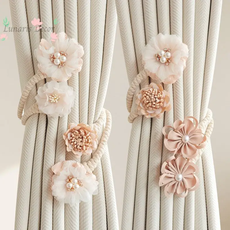Tree branch flower curtain buckle strap, a pair of light luxury binding gauze curtain storage clip strap