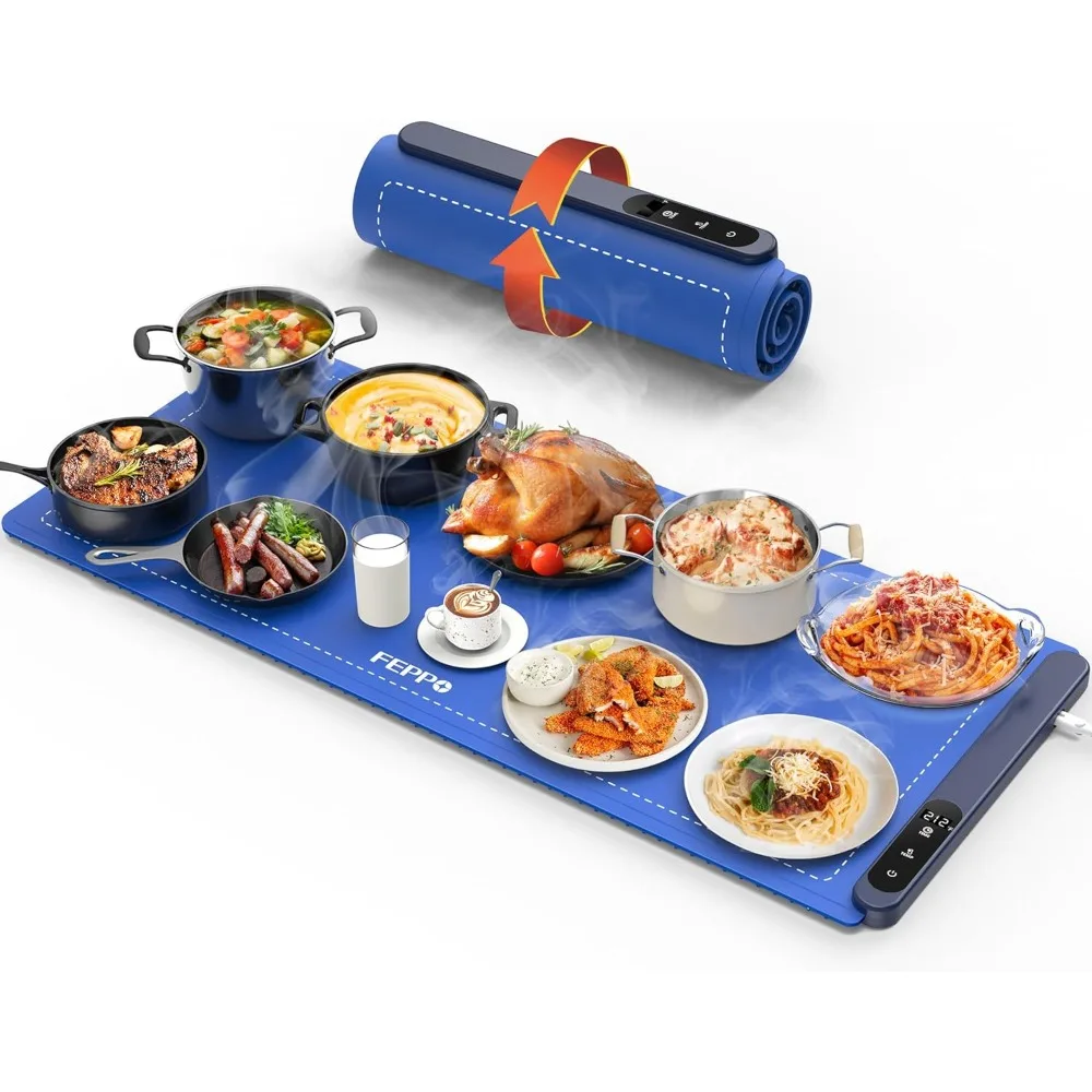 

Коврик для подогрева пищевых продуктов, (XXL 36 x 16 дюймов), подогреватели пищевых продуктов для вечеринок, шведского стола, модернизированная высокотехнологичная графеновая нагревательная пленка, быстрая полная поверхность Ele