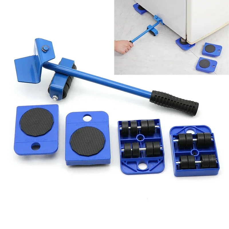 1 Set Furniture Moving Crowbar Moving Tool With Wheels Suitable For Moving Refrigerators Sofas Beds Desks And Cabinets