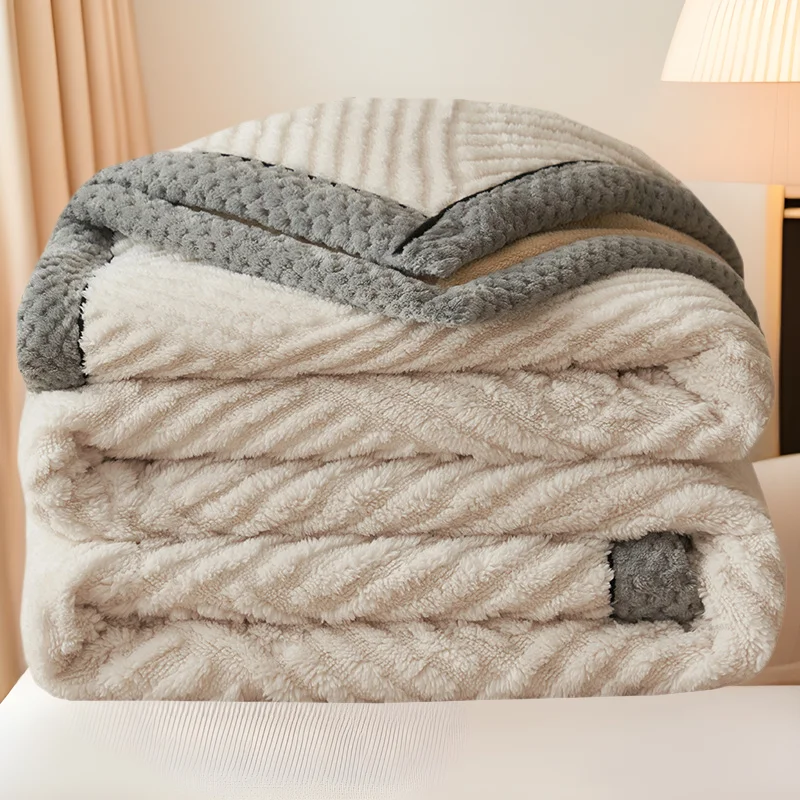 

Customizable Skin-friendly Padded Three-layer Sofa Blanket Nap Leisure Autumn and Winter Thickened Shawl Blanket