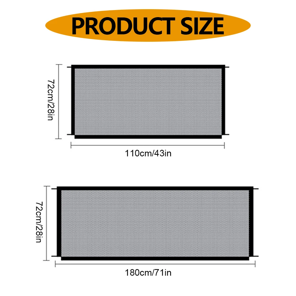 Network Folding Breathable Nylon Mesh Pet Isolated Network Stairs Gate Safety Fence 2 Sizes Pet Dog Barrier Fences Pet Isolated