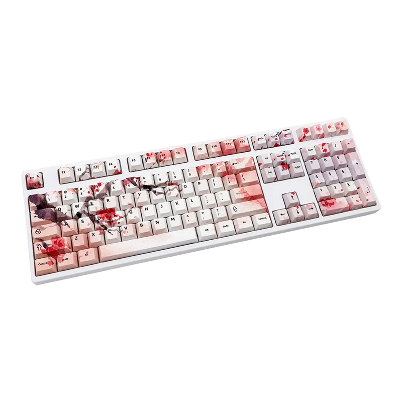 Vallen Kersenbloesems Thema Keycap Cherry Profiel Pbt Materiaal Sublimatie Keycaps 108 Toetsen Voor 61 64 68 96 104 Mechanische