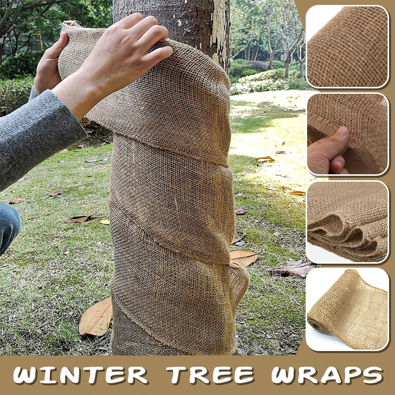 450x20cm Winter Tree Wraps Tape Shrub Plant Protection Cover Natural Jute Burlap Cloth Garden Outdoor Against Cold Wrap Tape