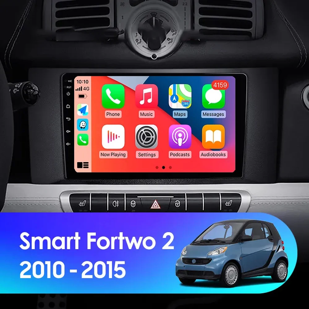 Para mercedes benz smart fortwo 2011 - 2015 android 14 carplay rádio do carro navegação multimídia gps player estéreo wifi 360 câmera