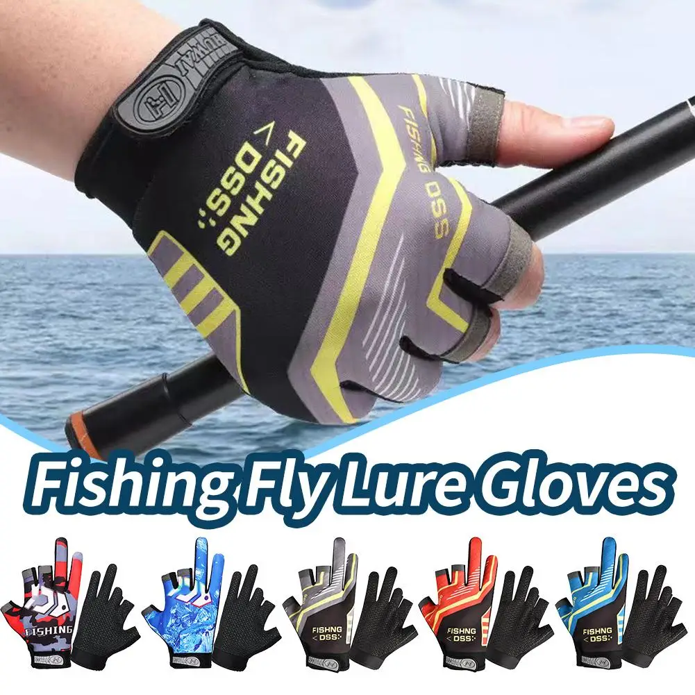 1 Pair Drying Quickly 3d Design Anti-slippery Abrasion Resistance Shirley Imported Hot Fabric Fishing Glove La Selling Q9j6