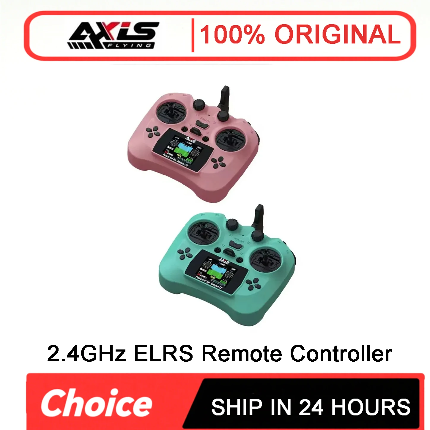 Axisflying Pocket 2.4GHz ELRS Hall Sensor Gimbals Remote Controller HD Color Screen 100mW 12CH Transmitter Airplane Remote RC