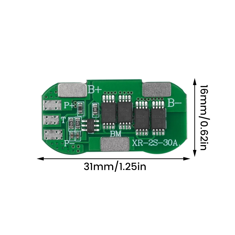 2S BMS Same Port Charge Board 7.4V 18650 Lipo Lithium Battery 5A 6A 10A Charge Discharge Protection Board With Nickel Plate