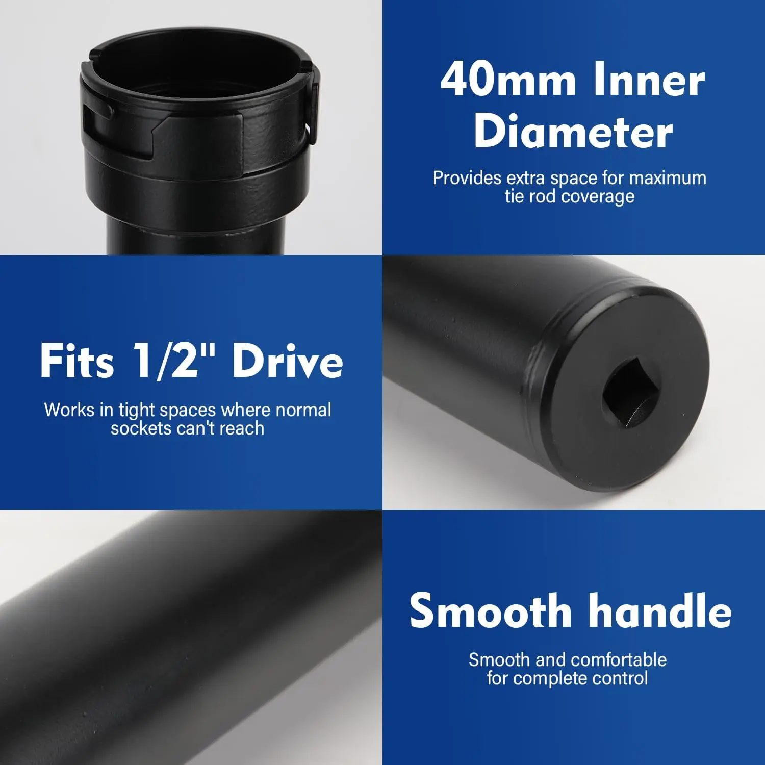 Juego de herramientas de extracción de barra de acoplamiento interior con 12 adaptadores de pie de afallo, accionamiento de 1/2' - Azul