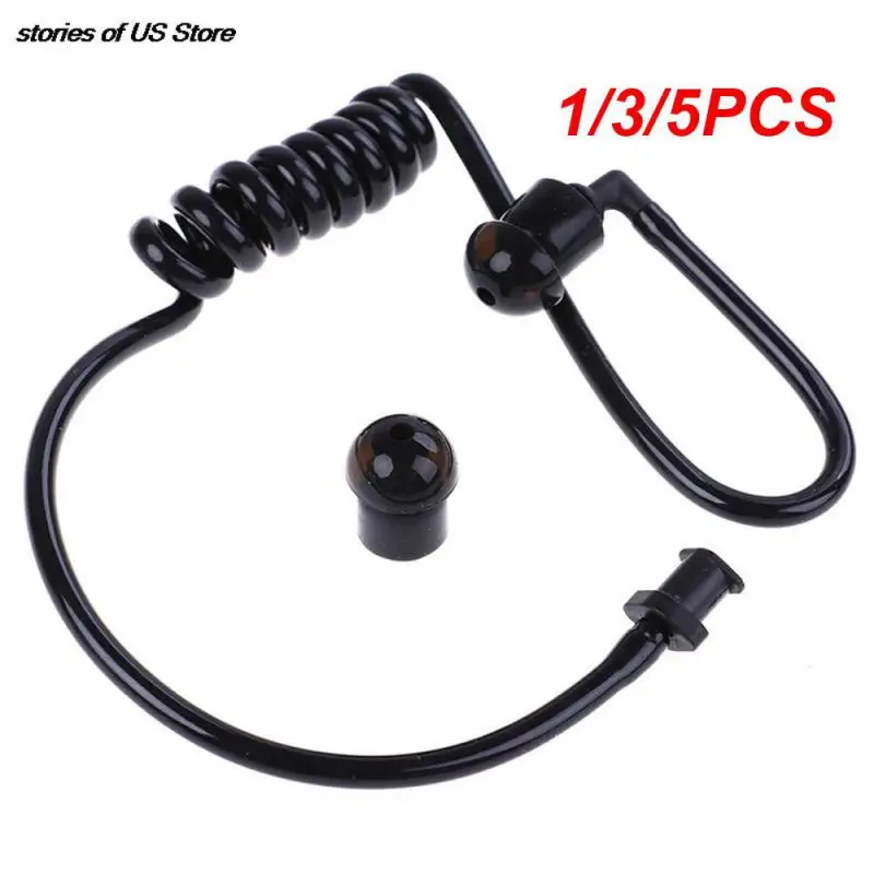 1/3/5PCS Black Spring Air Tube Replacement Walkie Talkie Earphone Coil Acoustic Air Tube Earplug Replacement For Radio Earpiece