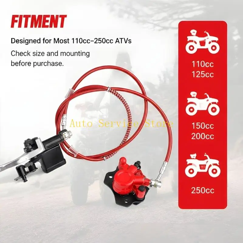 462A 50CC-125CC Hydraulic Rear Brake with Lever Hose and Caliper Assembly for ATV