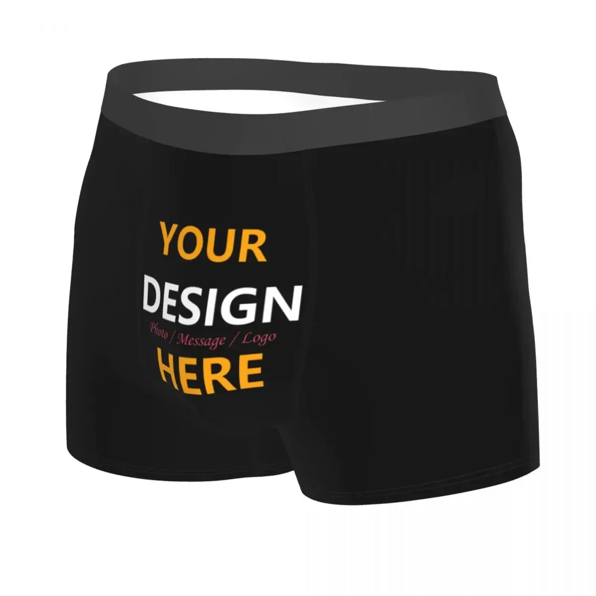 Custom Your Design Here Underwear Men Personalized Customized Logo Printed Boxer Briefs Shorts Panties Soft Underpants For Homme