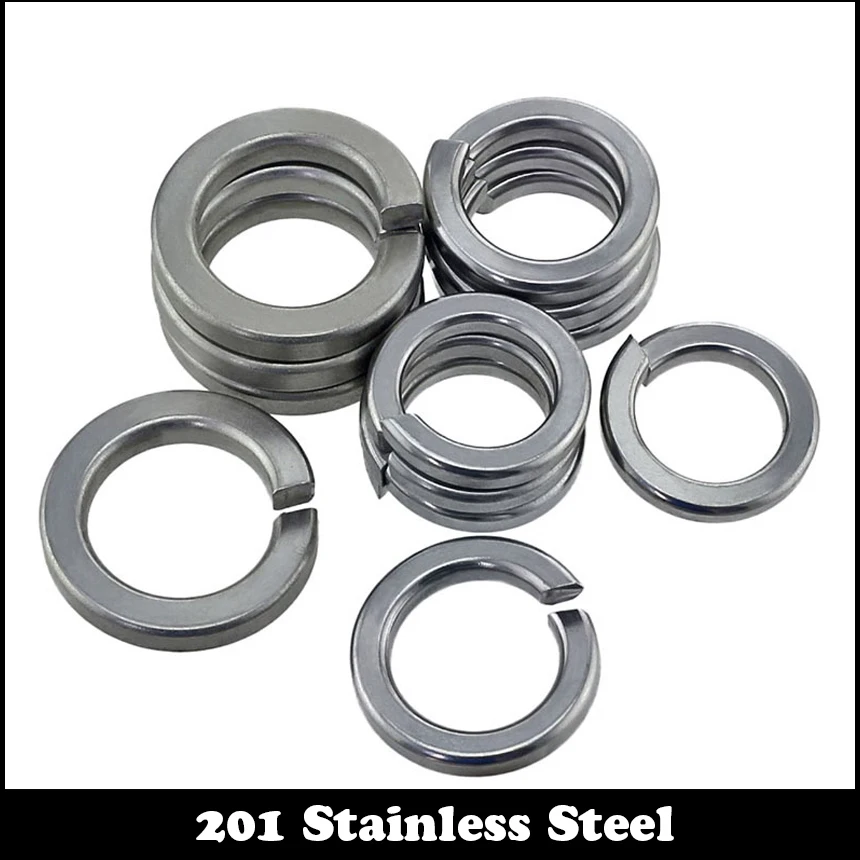 M10 M12 M14 M16 201 Stainless Steel 201SS DIN127 GB93 Square End Gasket Ring Cushion Split Lock Spring Washer