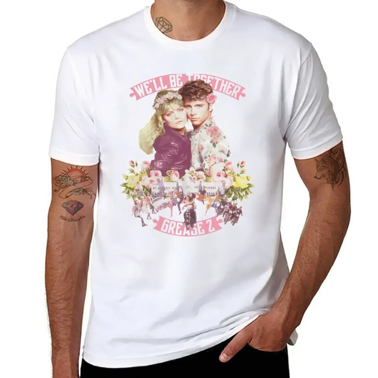 Grease 2 - Floral T-Shirt vintage blanks anime workout shirts for men