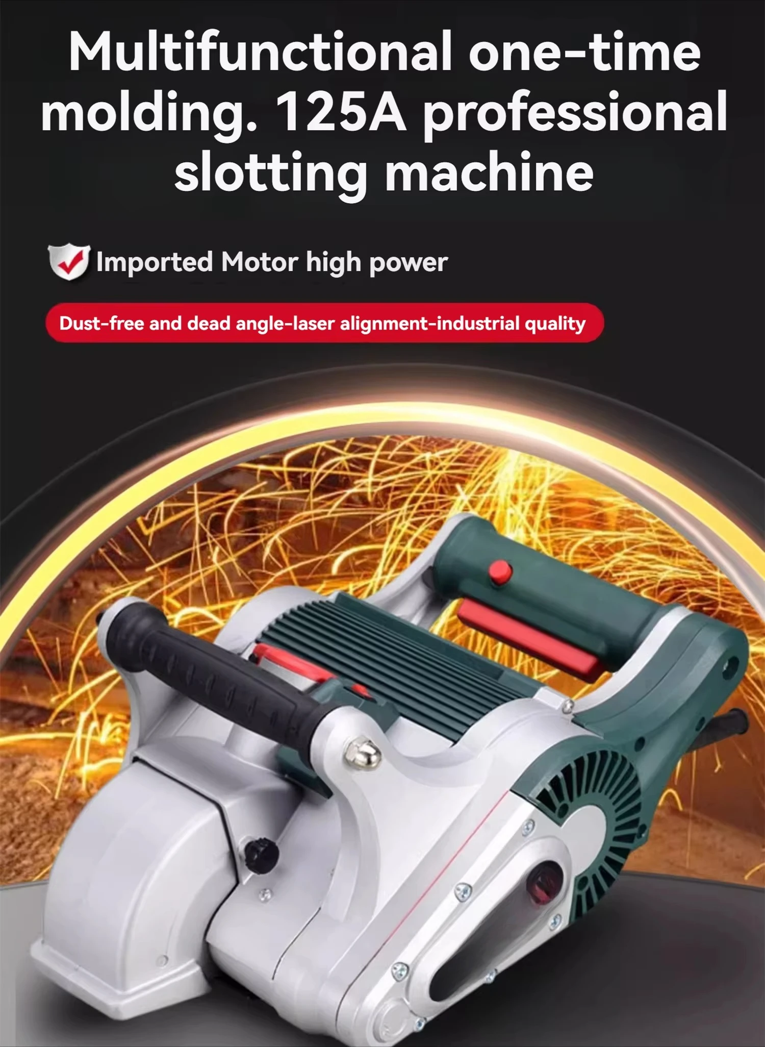 Design concreto profundo da máquina 4800 watts da entalhe da parede elétrica de 42mm com componente do núcleo do motor