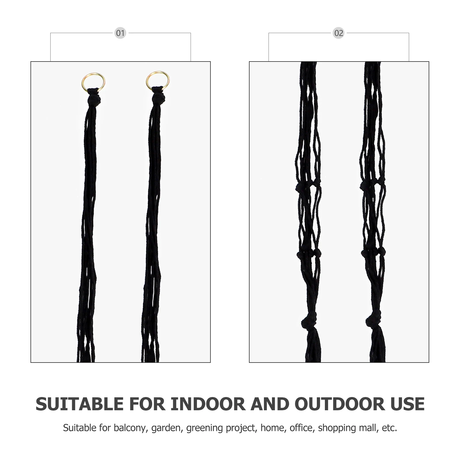 

4 Pcs Hanging Plant Holder Macrame Flower Pot Net Bag Decorative Balcony Garden Retro H made Strong Eco Friendly