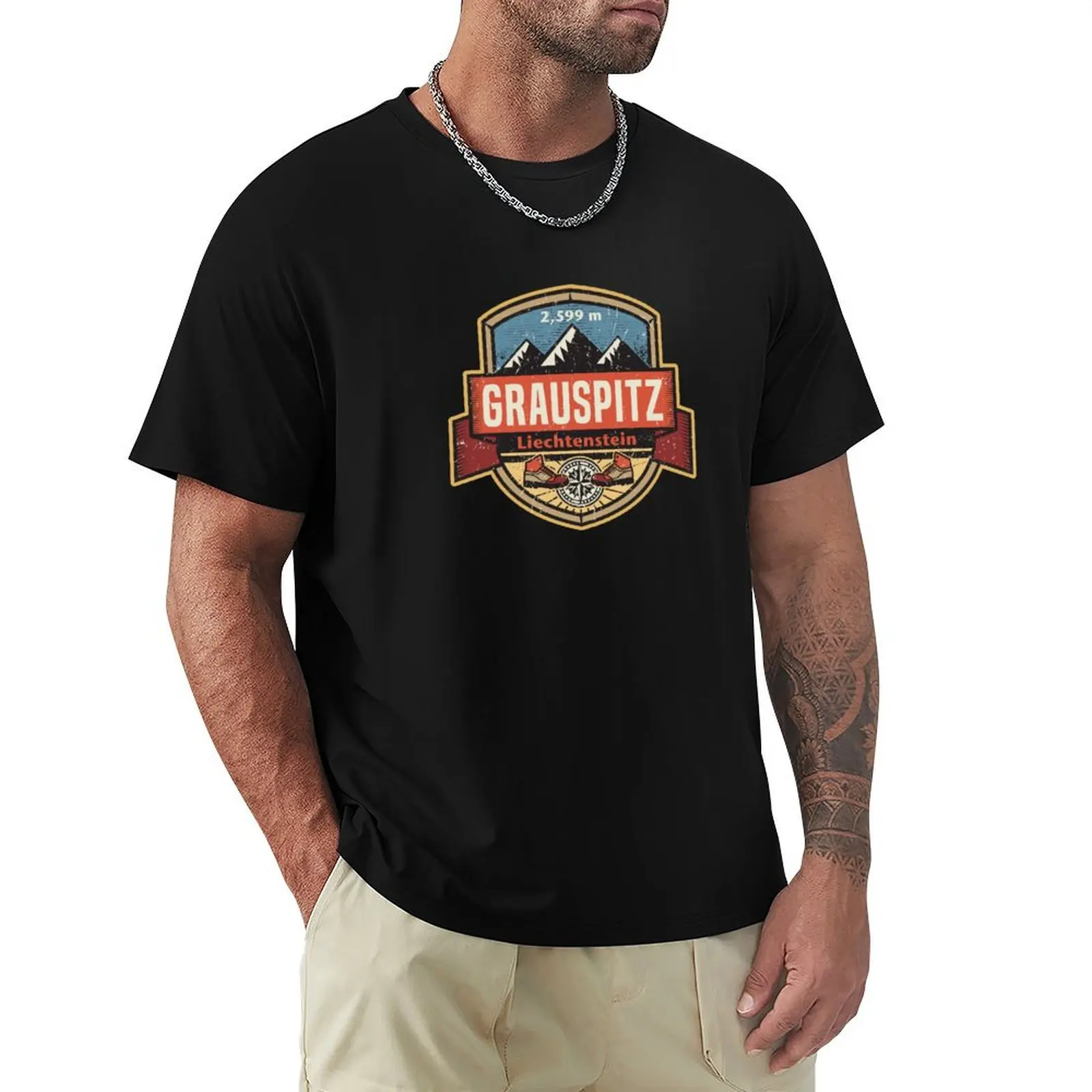 

Grauspitz, Vorder Grauspitze, Liechtenstein T-Shirt summer 2025 new edition mens plain t shirts