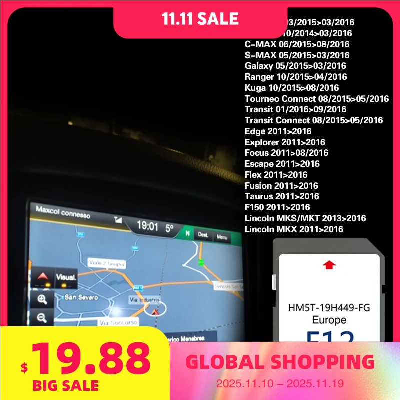 

NEWEST F12 SYNC2 NAVIGATION SD CARD SAT NAV MAP UK EUROPE for Ford 2024 UPDATE HM5T-19H449-FG