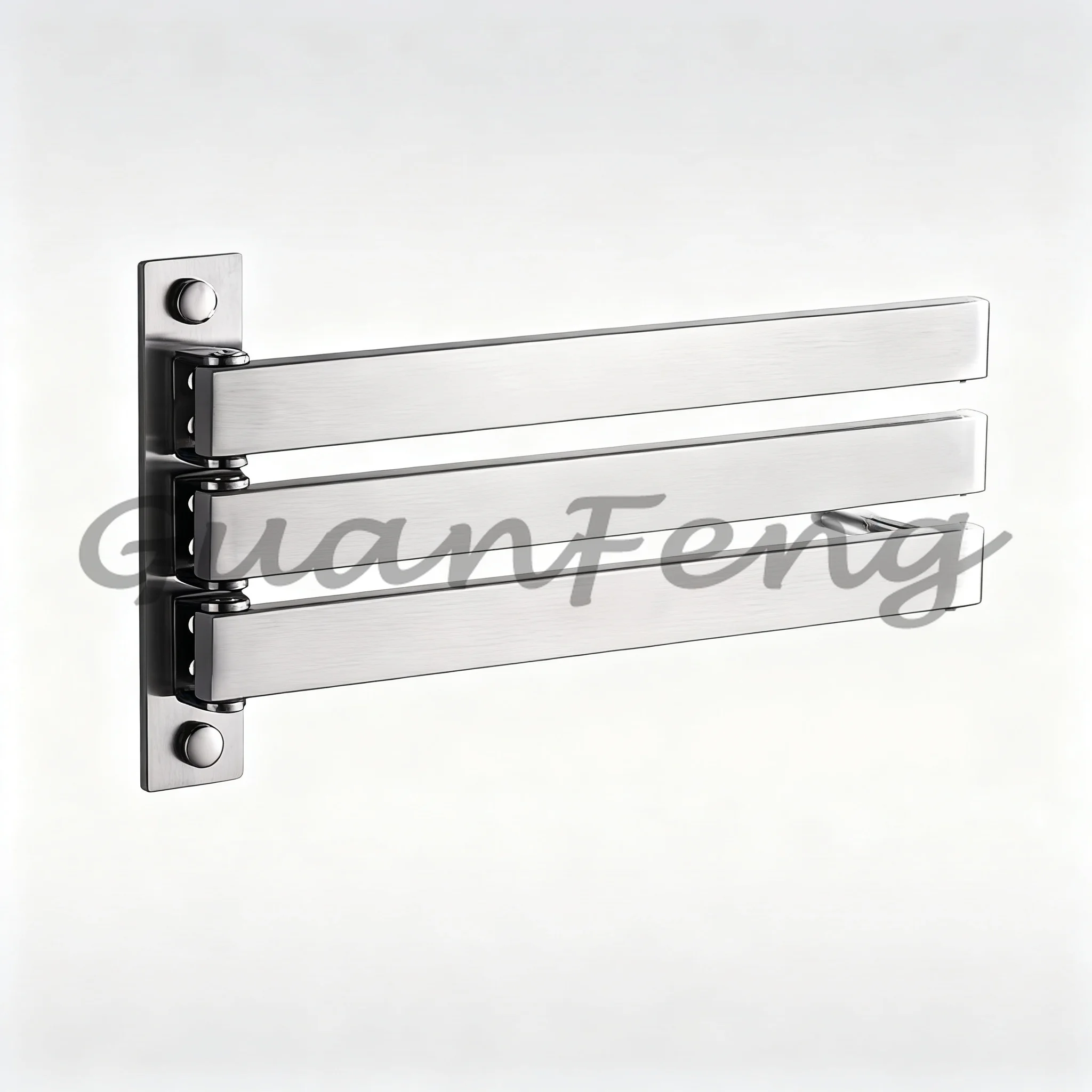 304 Stainless Steel Foldable Swivel Towel Rack Brushed Finish Rotatable Bathroom Towel & Clothes Hanging Rack