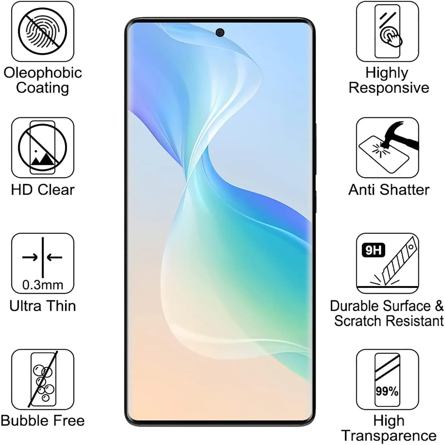 1/4Pcs 3D Tempered Glass For Blackview A200 Pro Screen Protector Glass Film