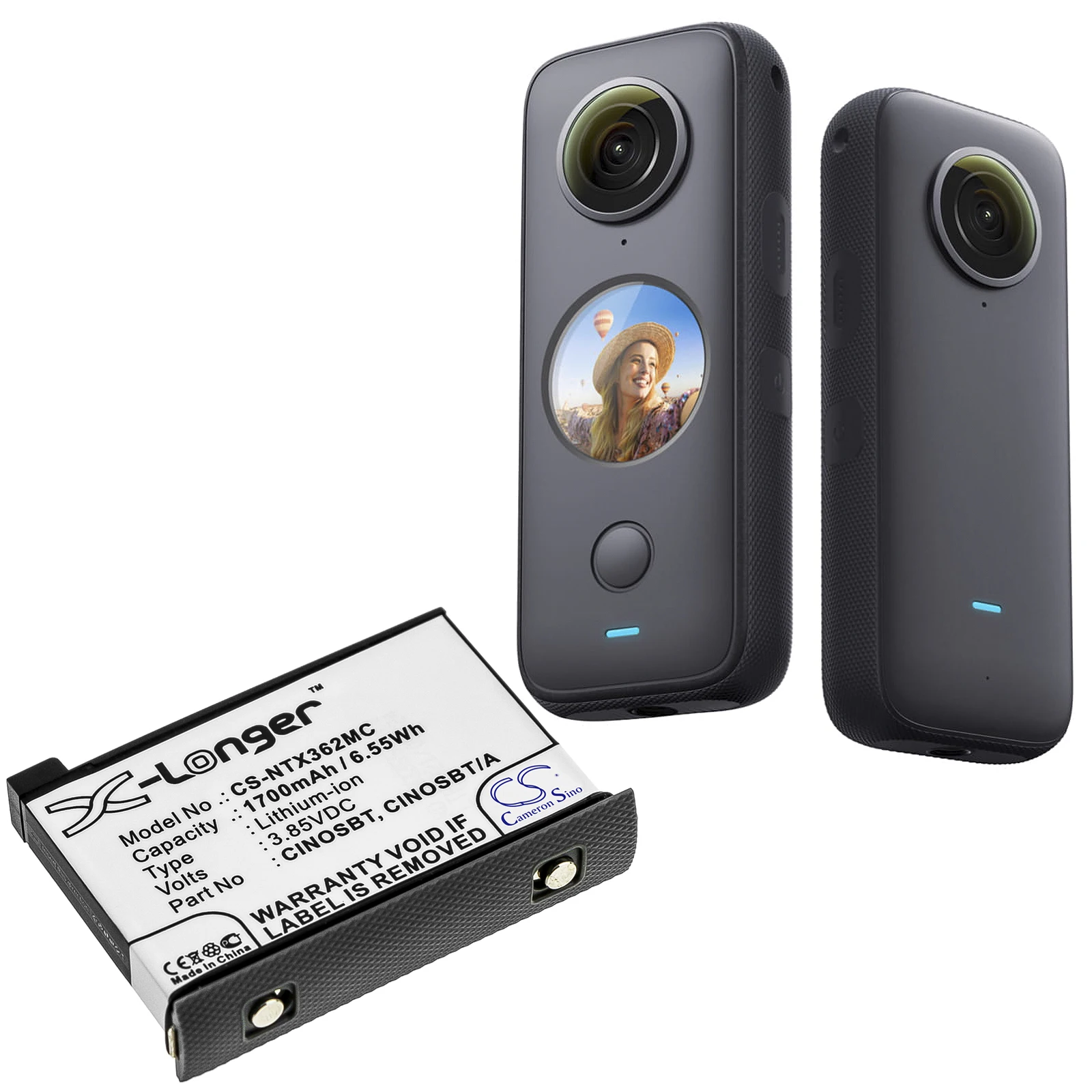 

Li-ion Camera Battery for Insta360, 3.85V 1700mAh, Compatible Models: One X2