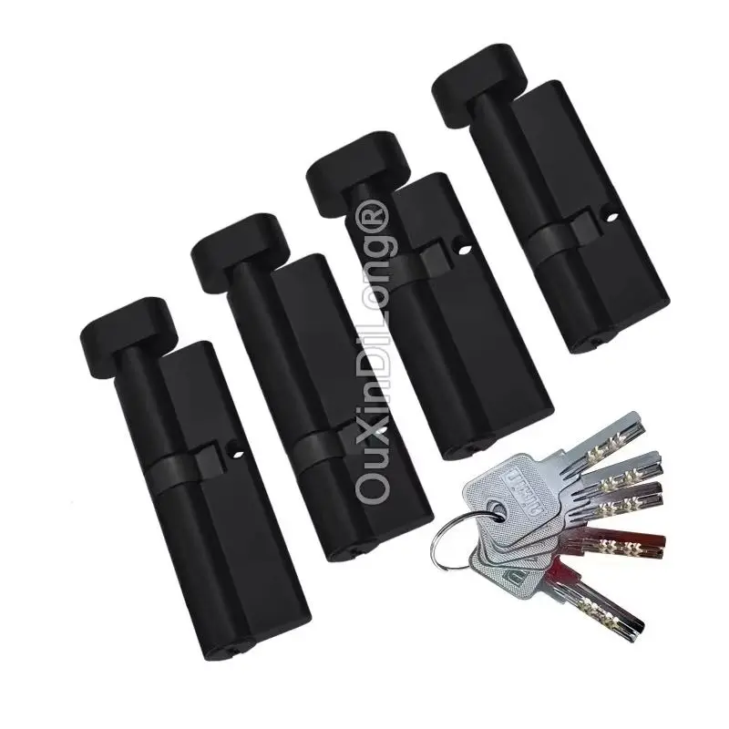 

Brand New 1PCS Black European Solid Brass Partiality Lock Cylinder Core Door Lock Gall Repair Parts + 5 Keys Size 70mm to 100mm