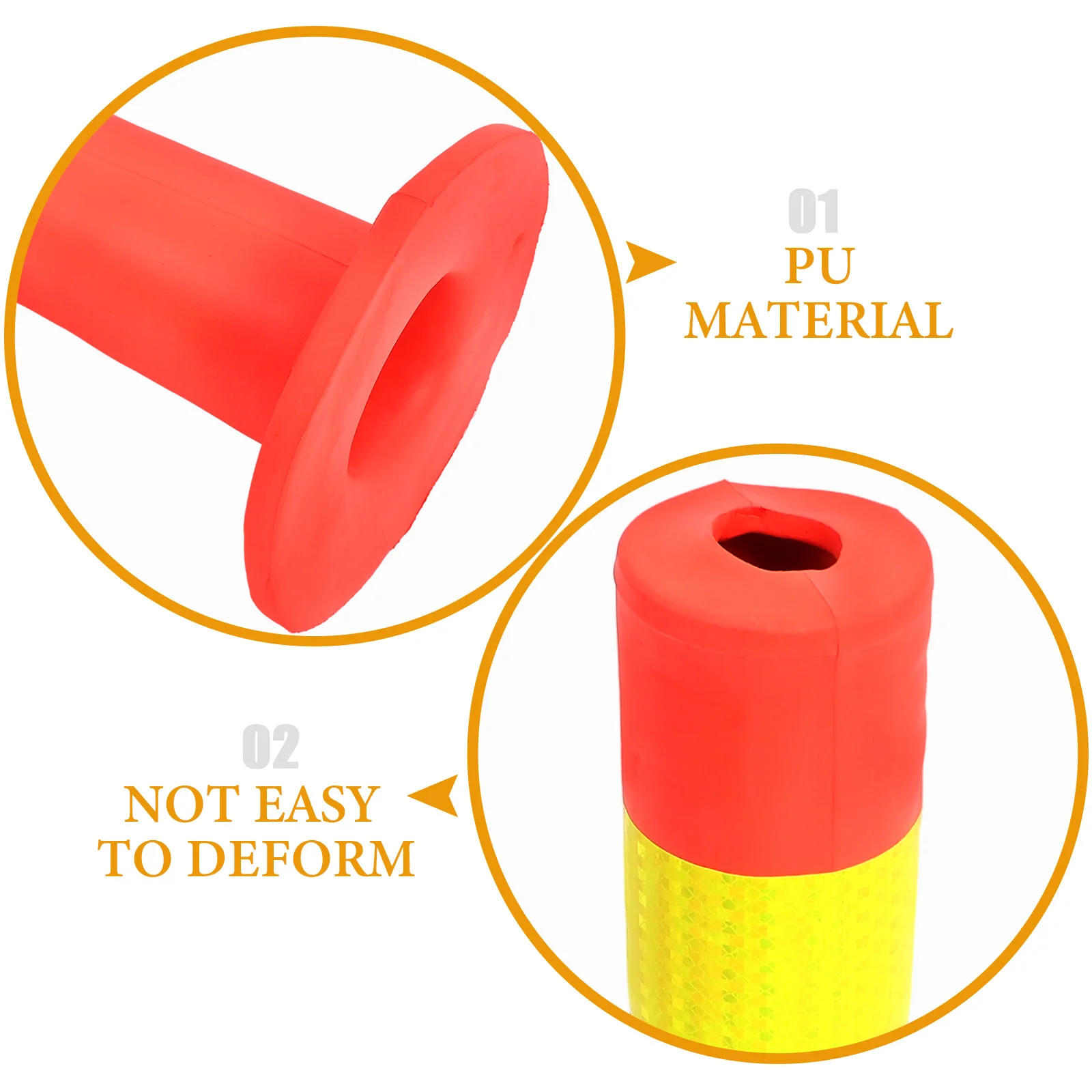 

45Cm Warning Column Garage Parking Assist Traffic Barrier Impact Resistant Plastic Safety Cone Weather Resistant