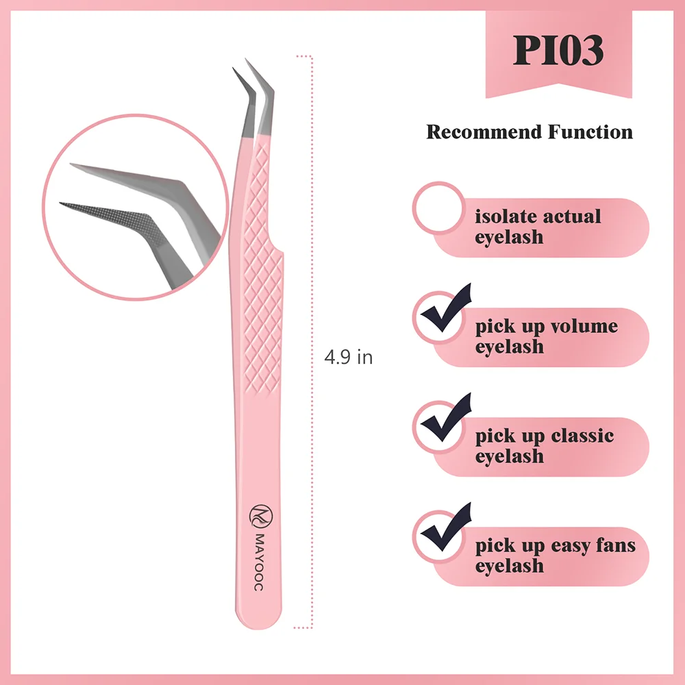 Wimpernverlängerungspinzette mit Faserspitzen, Wimpernkünstler, hochpräzise, superharte, antistatische Pinzette, Make-up-Tools, individuelles Logo – Detail 8