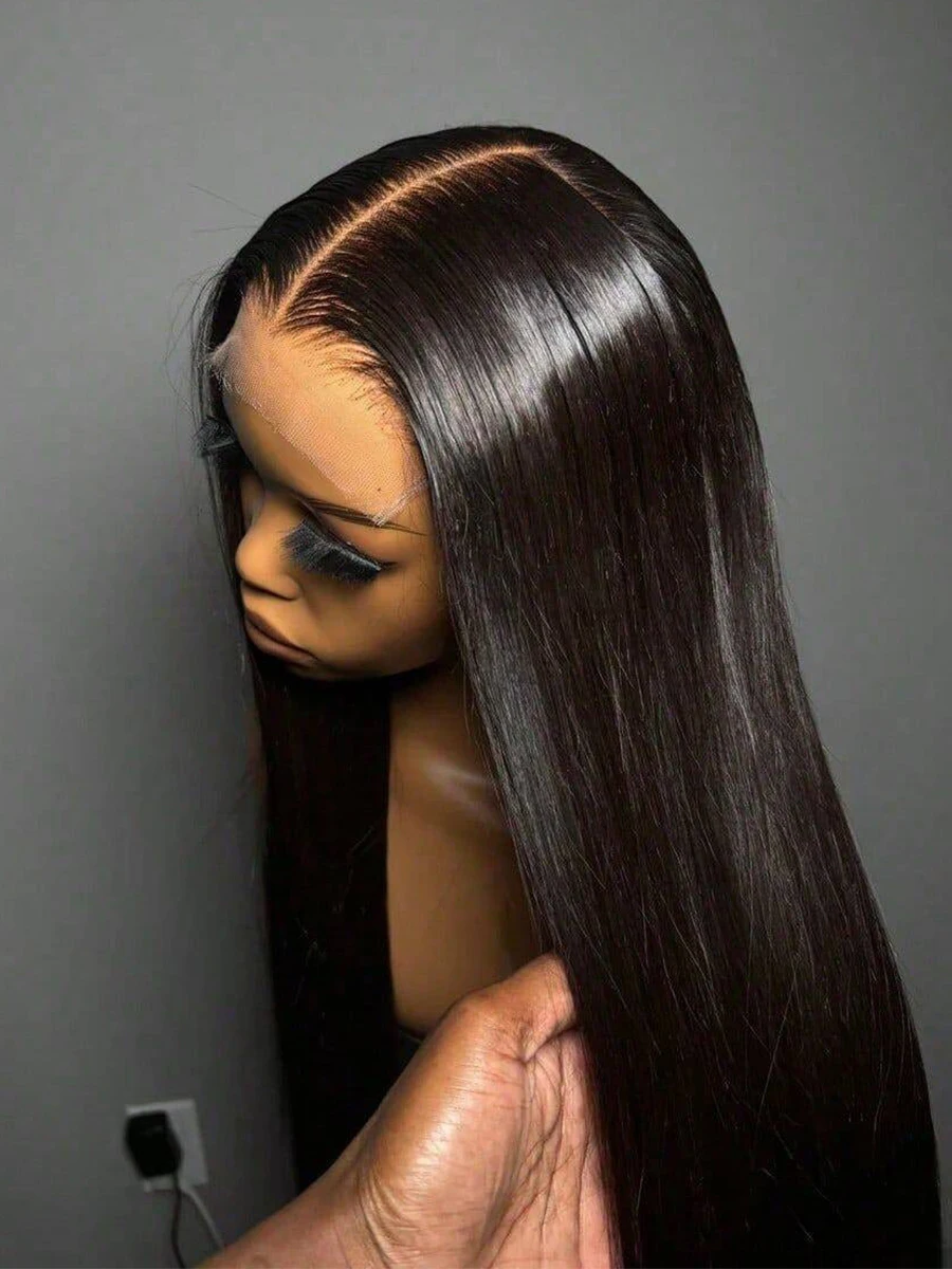 38Inch Straight Human Hair Wig 13x4 HD Lace Front Wig For Black Women Pre Plucked Baby Hair Bleached Knots Brazilian Virgin Straight Hair 200% 250% Density Invisible Transparent Lace Wig Can Be Dyed Curled Restyled