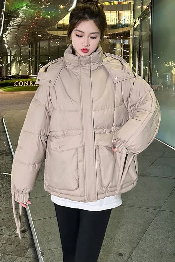 

Зимняя пуховая хлопковая куртка 2025 г., женская свободная хлопковая куртка для поездок на работу