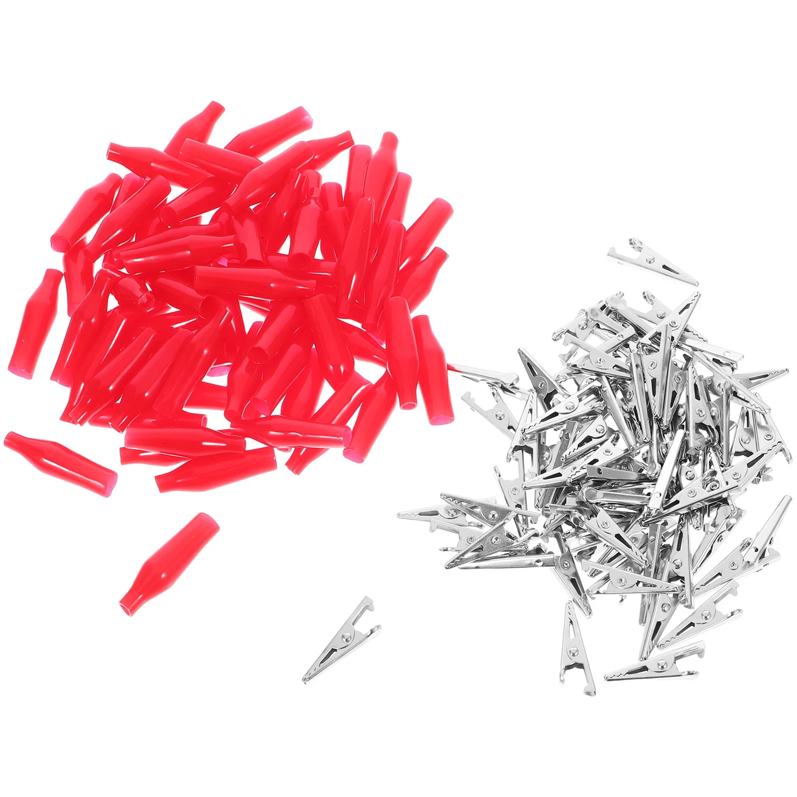 100 قطعة من مشابك التمساح الكهربائية، مشابك اختبار الأسلاك الصغيرة، مشابك صغيرة خفيفة الوزن لاختبار جهد الهندسة الكهربائية #4