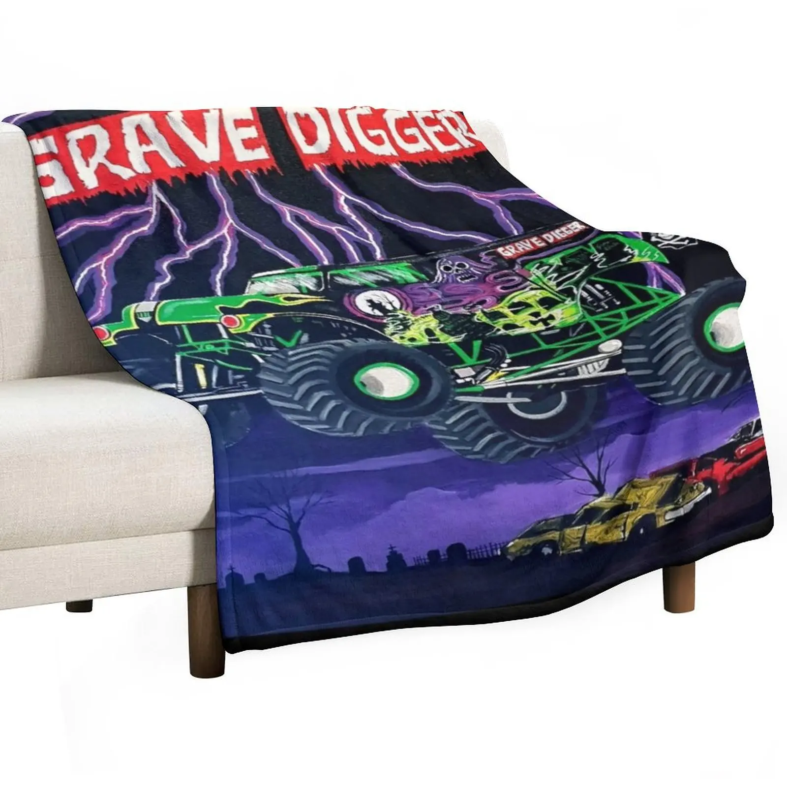 

MONSTER TRUCK Throw Blanket Flannel Fabric decorative Designers Blankets For Bed Blankets