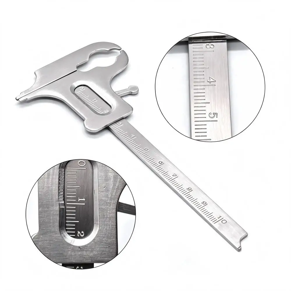 1Pc Stainless Steel Dental Vernier Caliper High Precision Orthodontic Measuring Ruler Teeth Distance Gauge Measuring Tool