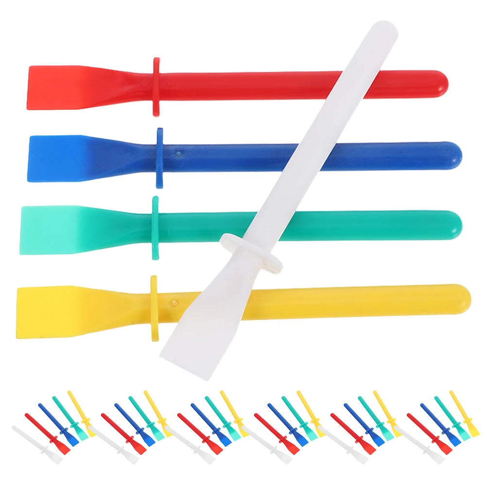 

50pcs Colored Plastic Smear Sticks Glue Applicator Tools for DIY Crafts Scrapers Manual Adhesive Spreader Wall Projects