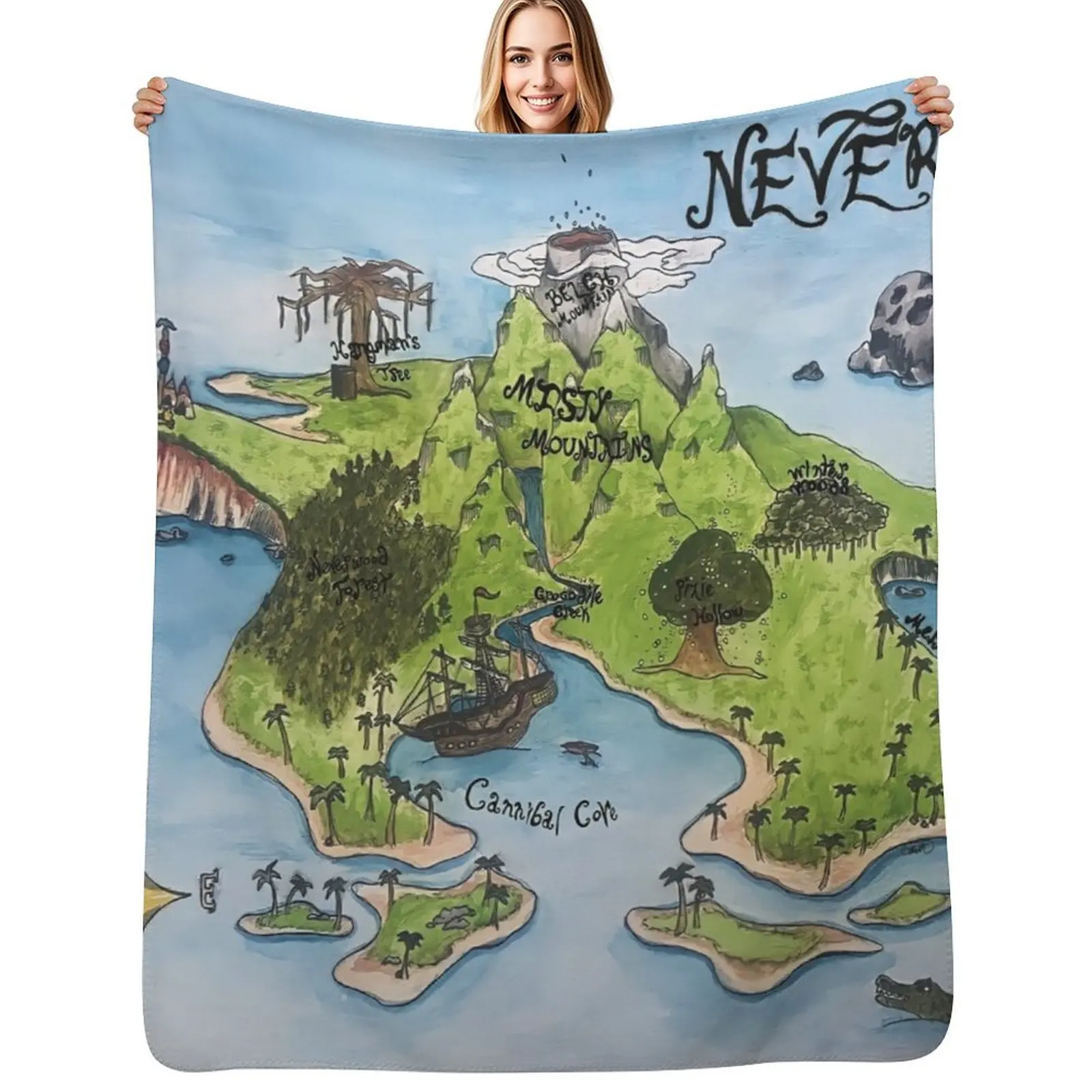 Neverland Map Throw Blanket Polar blankets ands Large Bed covers Luxury Designer Summer Blankets