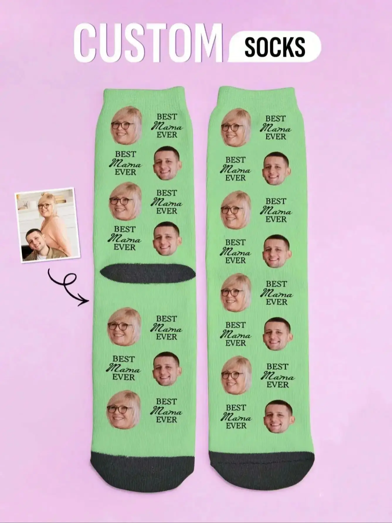 Custom Photo Mother Day Socks Personalized Printed Socks Gift For Mom Birthday Anniversary Gift For Her
