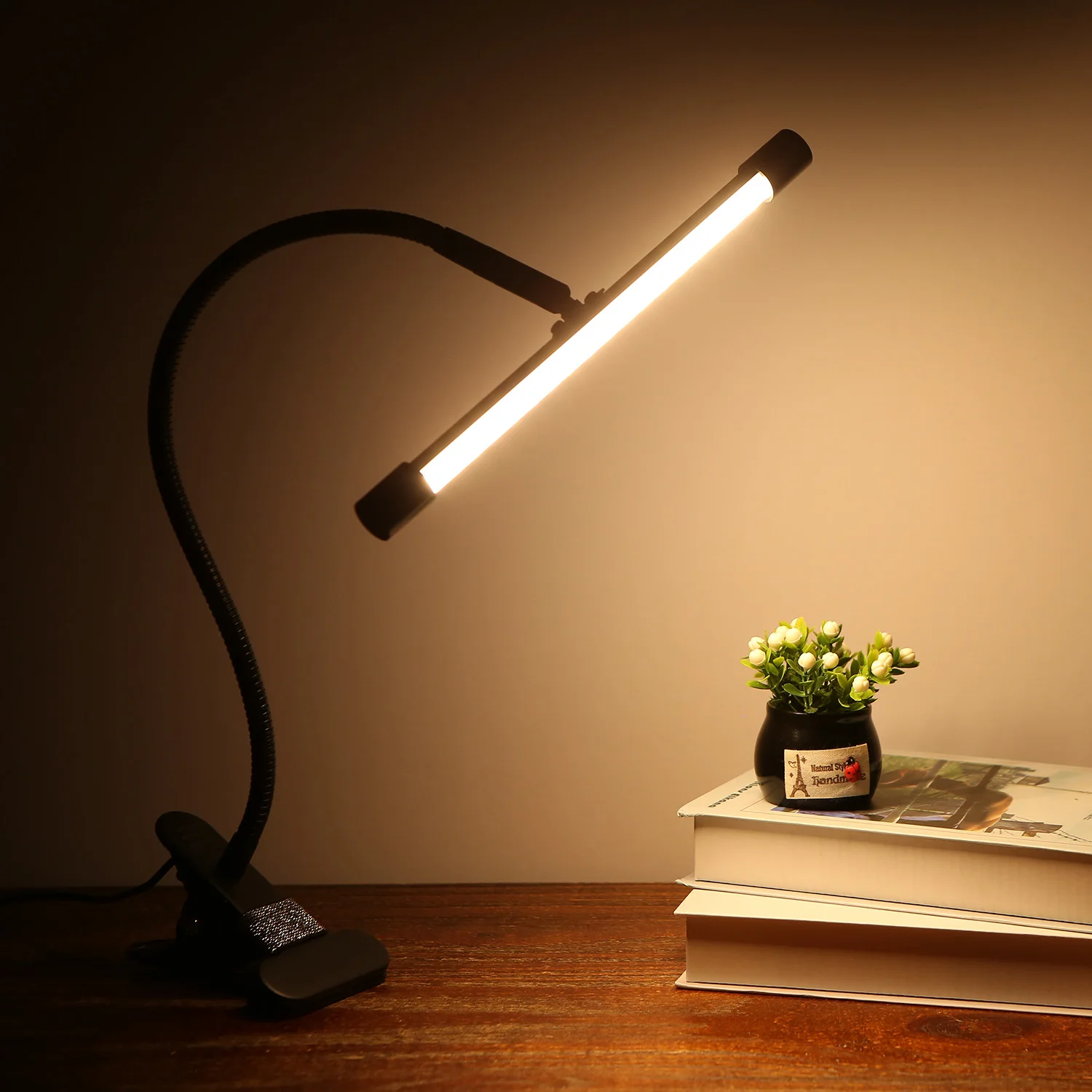 LED Desk Lamp Foldable 10Levels Dimmable Table Lamp DC5V USB Powered table Light 7W night light Clamp Clip dimming portable lamp