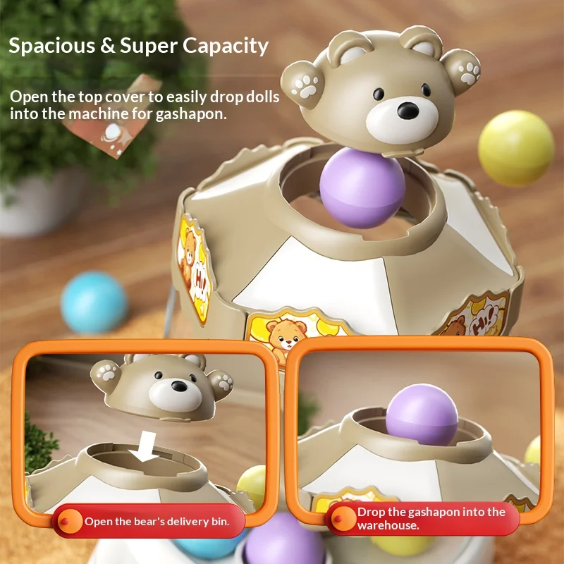 Children's Cartoon Ball Catching Machine Simulation Egg Twisting Machine Claw Doll Clip Toy Game Parent-Child Interactive Toy