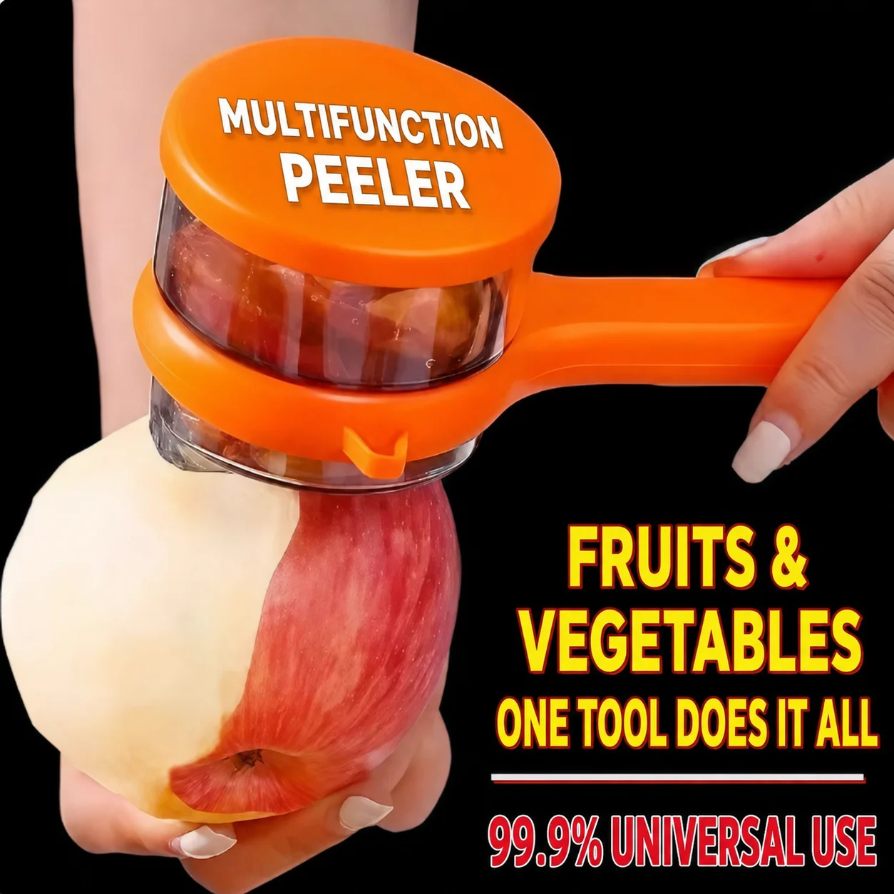 Multifunction Fruit Vegetable Peeler with Visible Peel Collector for Apple, Pear and Asparagus