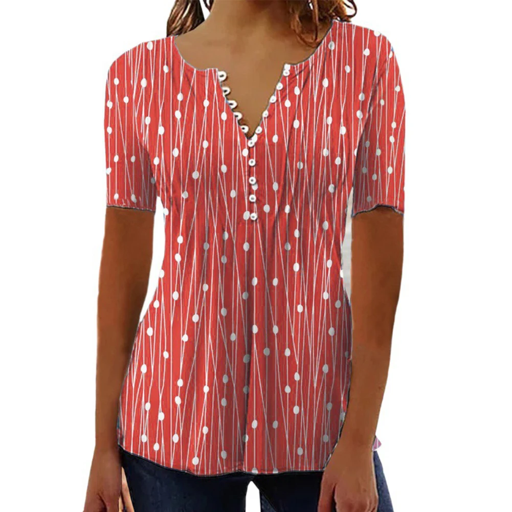 

Female Top Polka Dots Popular Shirt Streetwear Summer Women Clothes Womens Beachwear Blouse Fashion Ladies T-shirt