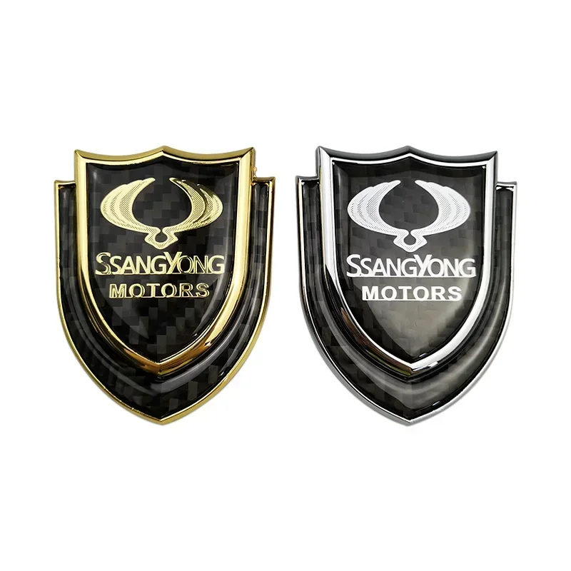 1 pcs 3D Metal Vehicle Rear Trunk Shield Emblem Decal Sticker for Ssangyong ActYon Korando Tivolan Rodius Rexton 2 Kyron tivoli