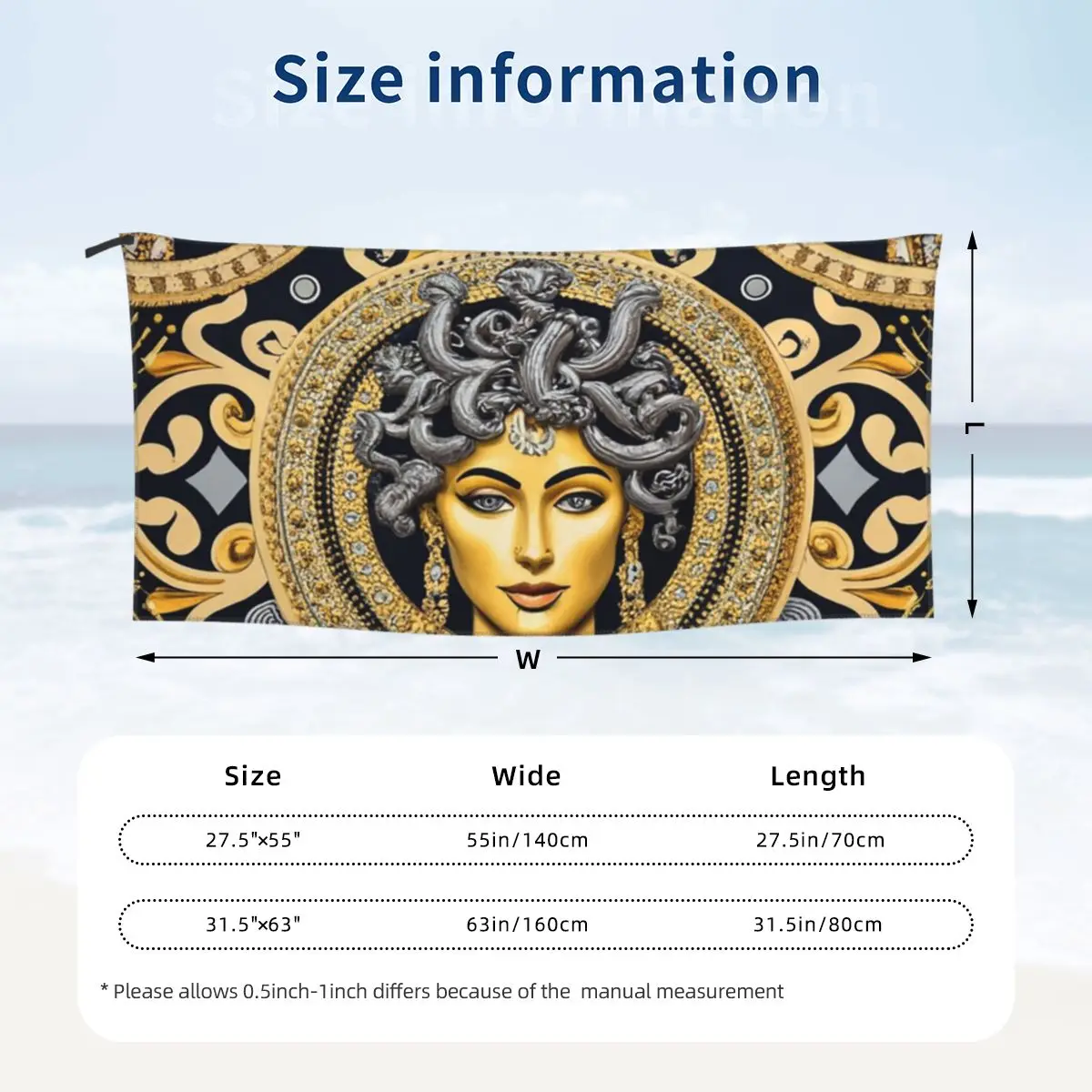 Ancient Greece Medusa Gorgon Vintage Style Beach Towel Soft Microfiber Quick Dry Absorbent Quick Towels For Pool