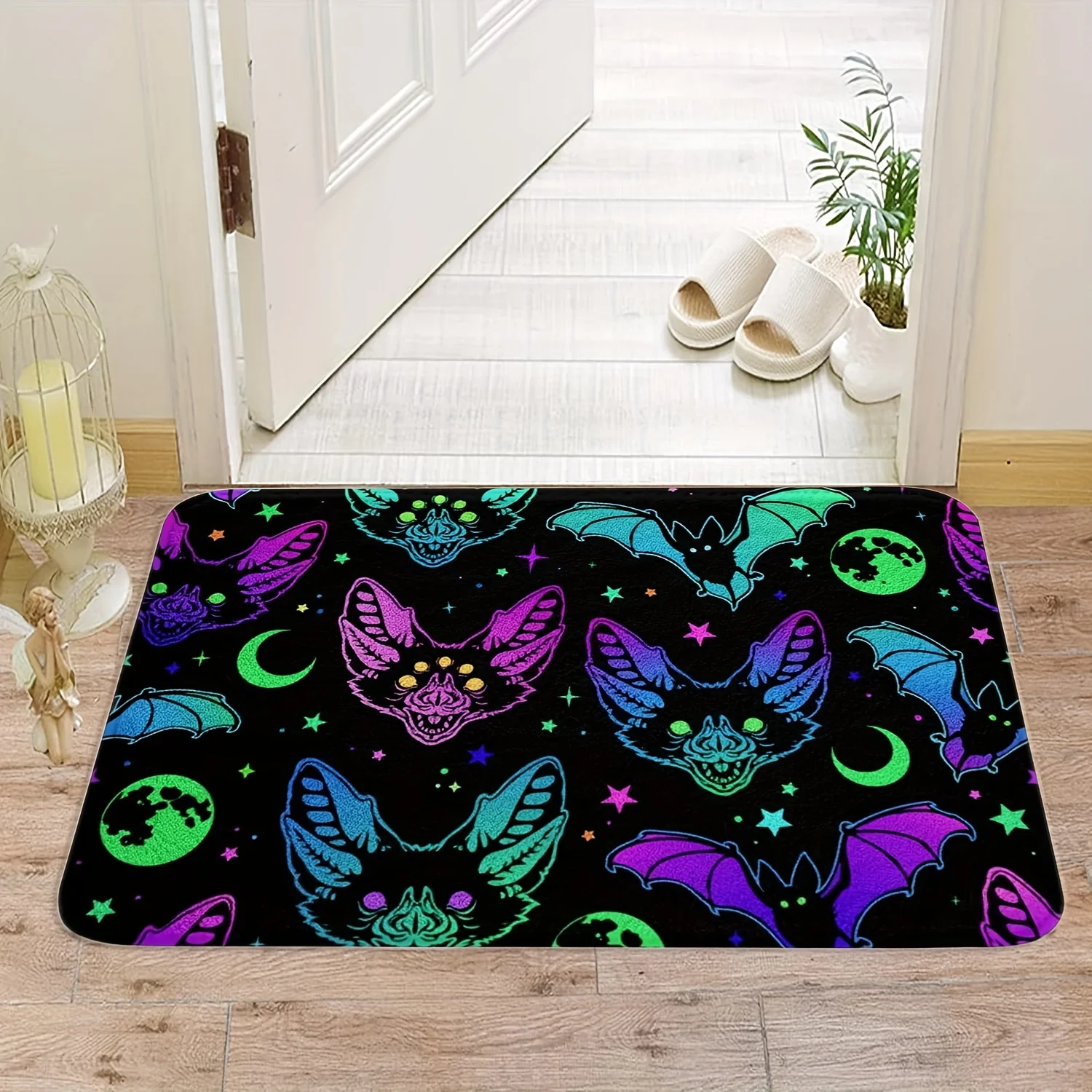 [High-Grade Flannel + 0.43 inch Thick + Non-Slip Backing + Weight Greater Than 1.1 LB Per Square Meter] 1pc of Starry Sky Carp