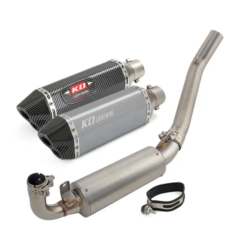 

For Aprilia GPR250R GPR250S 2021-2024 Slip On Motorcycle Exhaust Pipe 51mm Aluminum Muffler Stainless Steel Mid Connect Tube