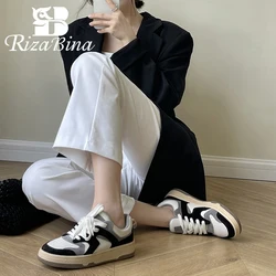 RIZABINA Women Sneakers Real Leather 2023 Spring Flats Shoes Woman's Ins Style Daily Lady Home Casual Footwear Size 35-40