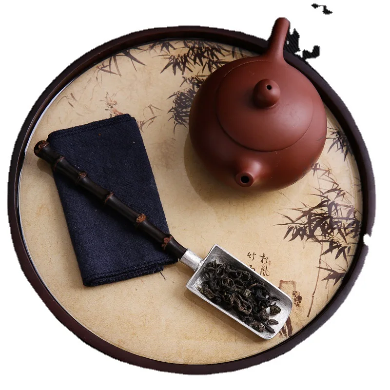 LMM purple bamboo whip pure tin bamboo tin tea dial, high-end Liujun, tea ceremony zero match